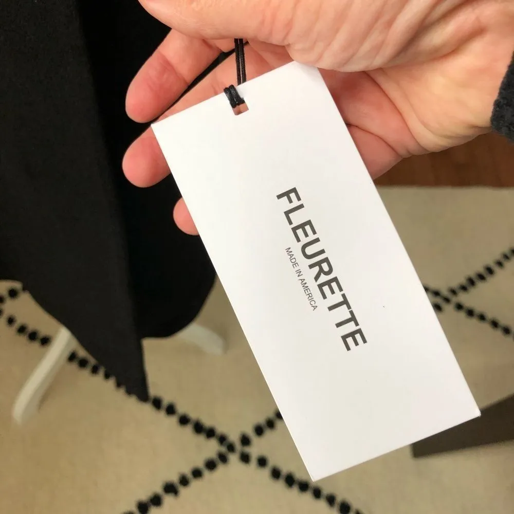 Fleurette Double Breasted Wool Coat Lamb NWT 2 Black - Image 13