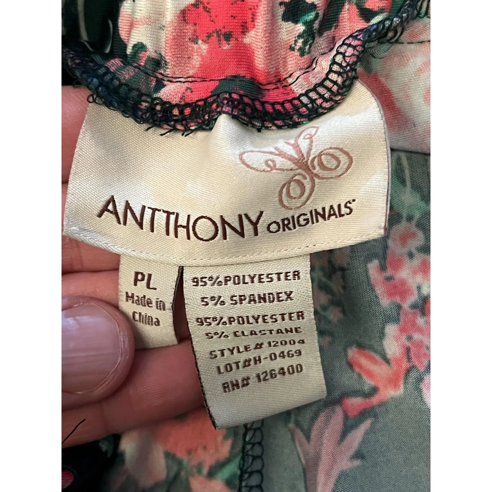 Antthony Originals Pants Womens PL Navy Pink Floral Harem Elastic Waist Stretch Size undefined - Image 7