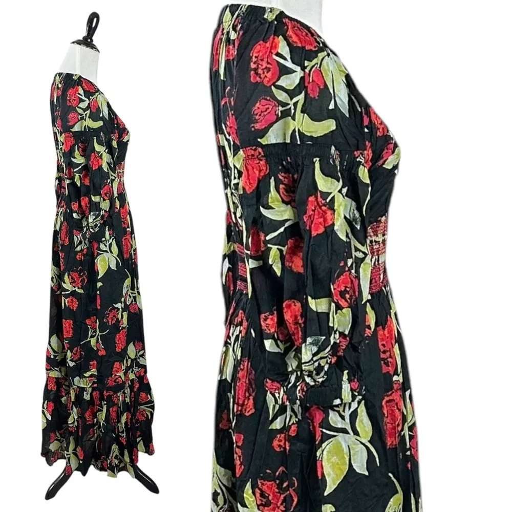 Free People Bohemian Witchy Golden Hour Maxi Dress in Midnight Combo Size XS NWT - Image 6