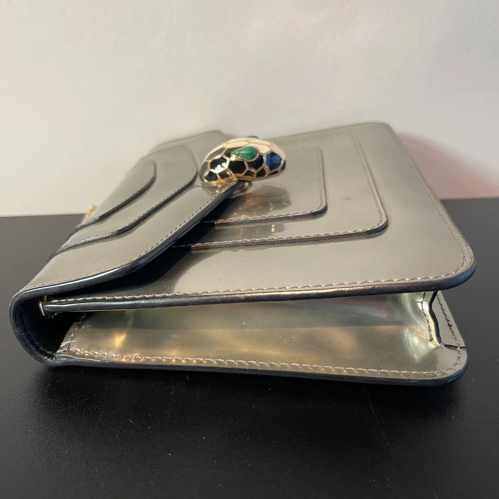 Bvlgari Small Serpenti Forever Square Shoulder Bag Metallic Leather - Preowned - Image 15
