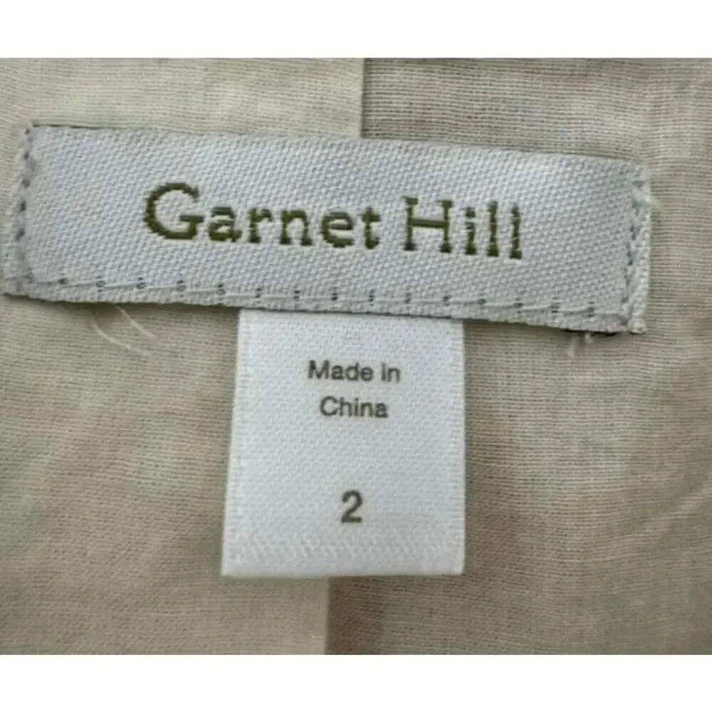 Garnet Hill Button Down Romantic Floral Abstract Artsy Academia Size 2 #2153 - Image 6