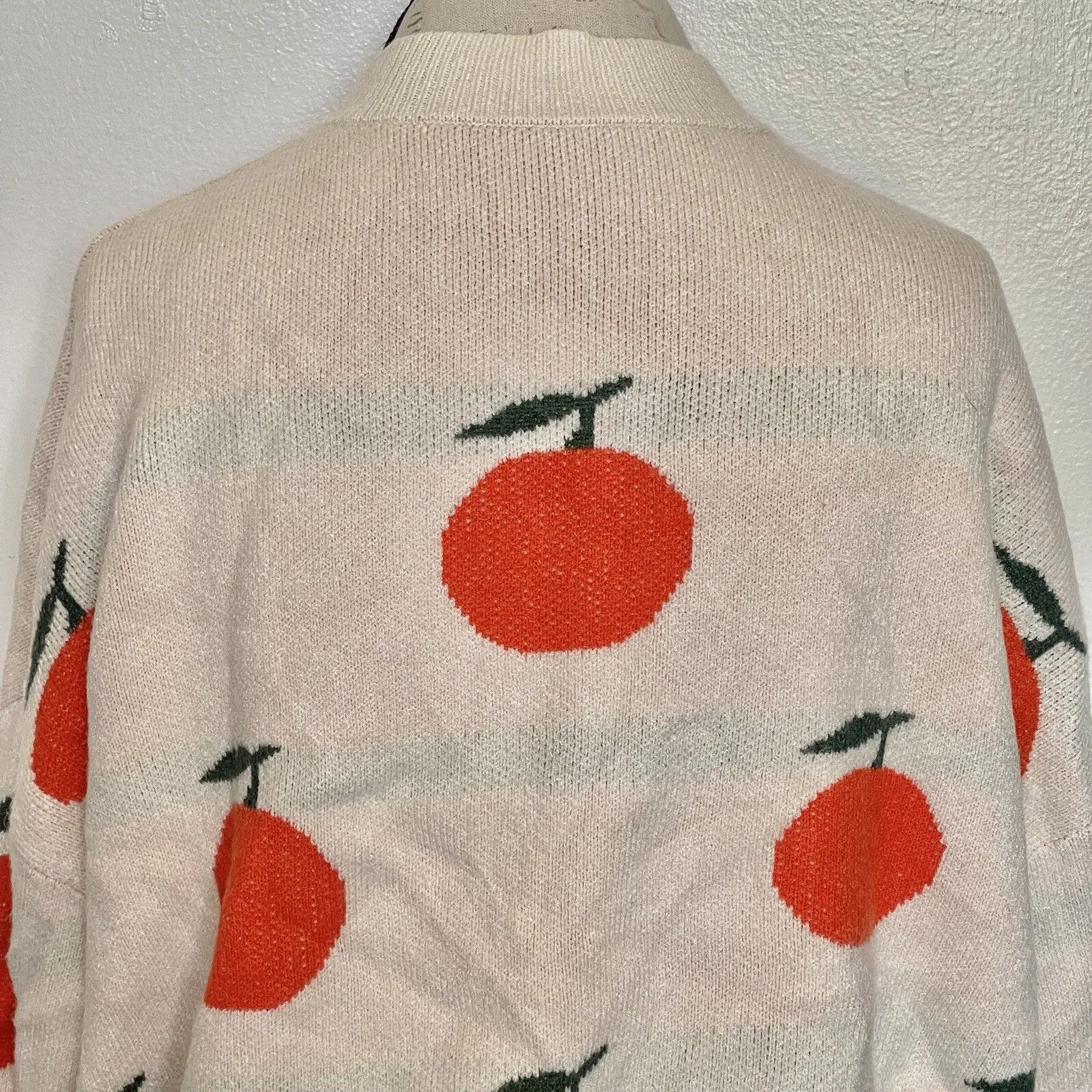 Womens Sweater Sz Large Grandmacore Grannycore Y2k Cozy Winter Fruit Artsy Retro - Image 9