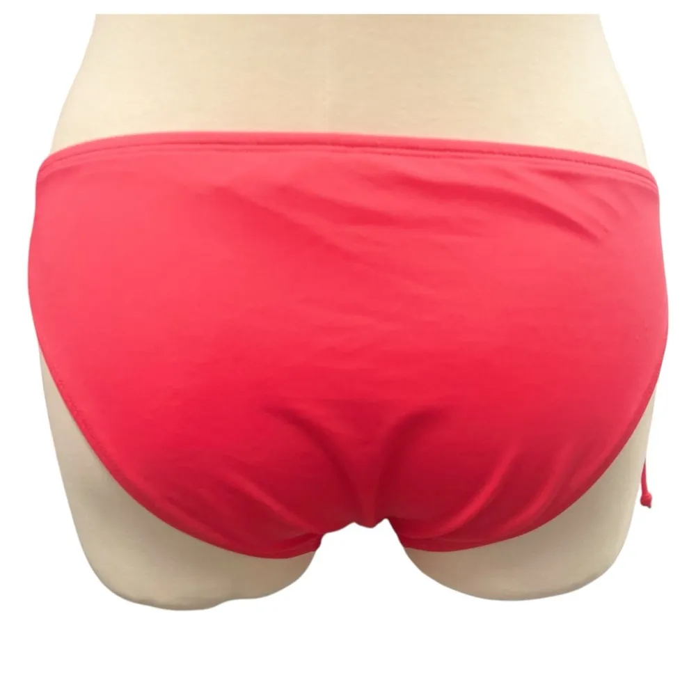 SunDazed Kylie Strappy Bikini Bottom Sun Coral XL Boho Beachwear Poolside Glam Pink - Image 2