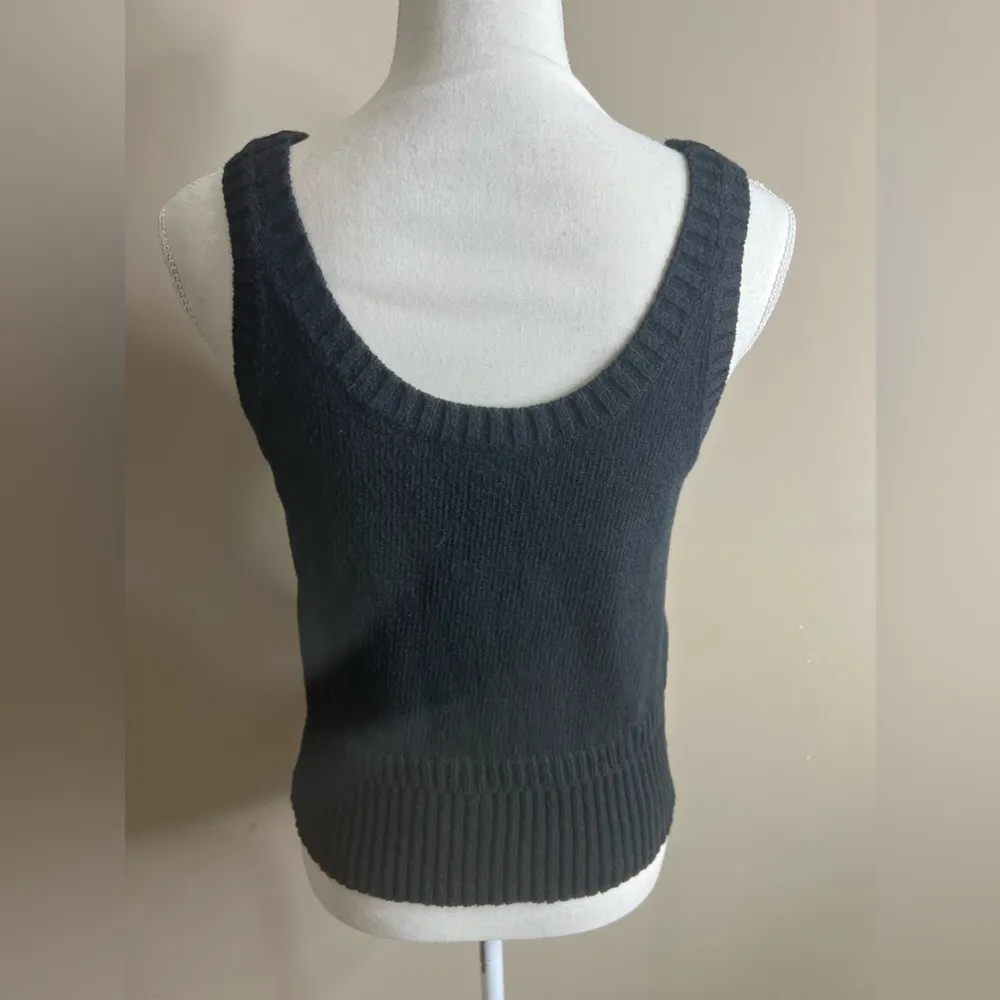 Madewell Minton Double Scoop Neck Boho Festival Neutral Knit Sweater Tank Top-S - Image 5