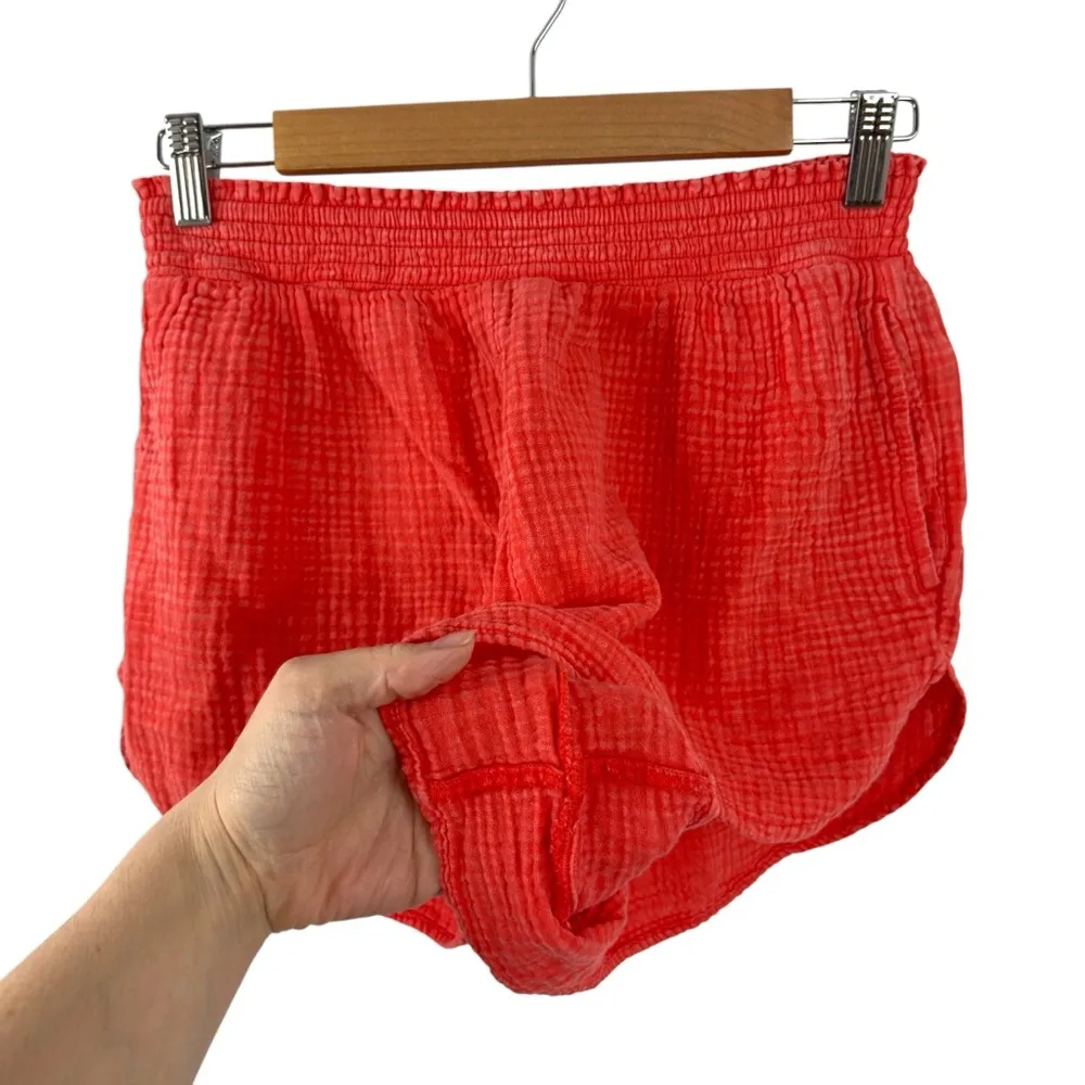 New Aerie Gauzy High-Waisted Shorts Resort Red Size Medium Beach Lounge Travel - Image 7