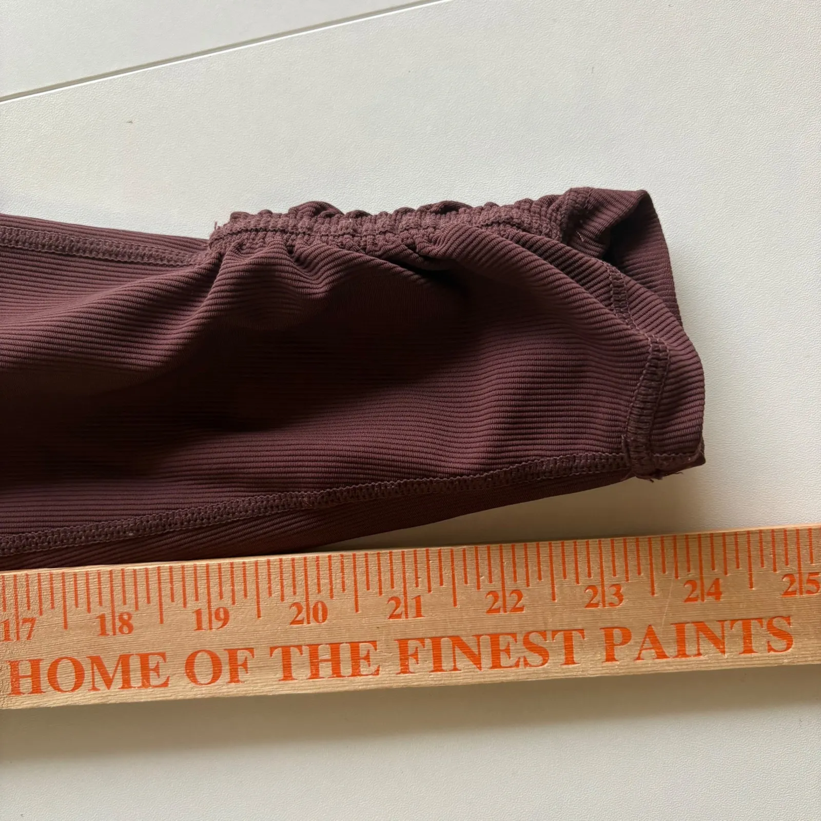 WILO The Label Ribbed High Waisted Ruched Hem‎ Leggings Women Size S Burgundy Purple - Image 6