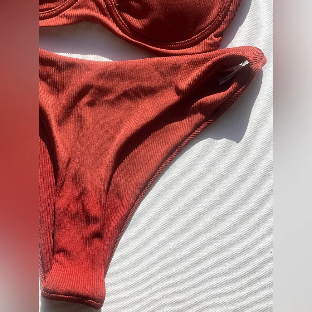 ZAFUL Underwire High Leg Ribbed Bikini With Temple Ombre NWT - Image 5