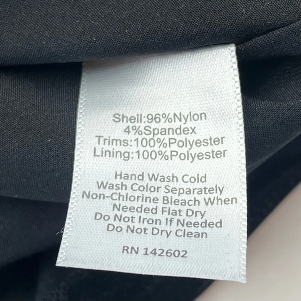 Sail To Sable Black Bow Front Velvet Polka Dot Dress Semi Sheer Womens Size 6 - Image 6