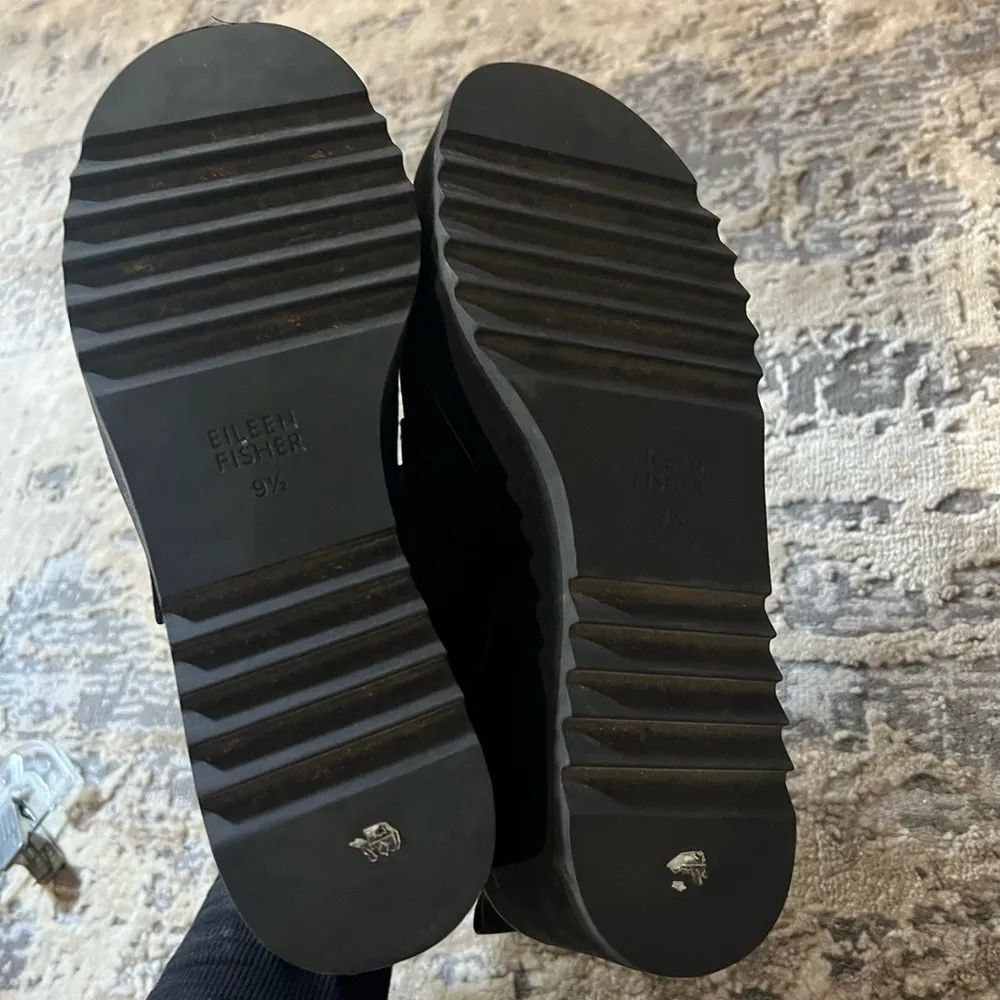 Eileen Fisher Black Zola Platform Monk Strap Clogs Size 9.5 US $230 - Image 7