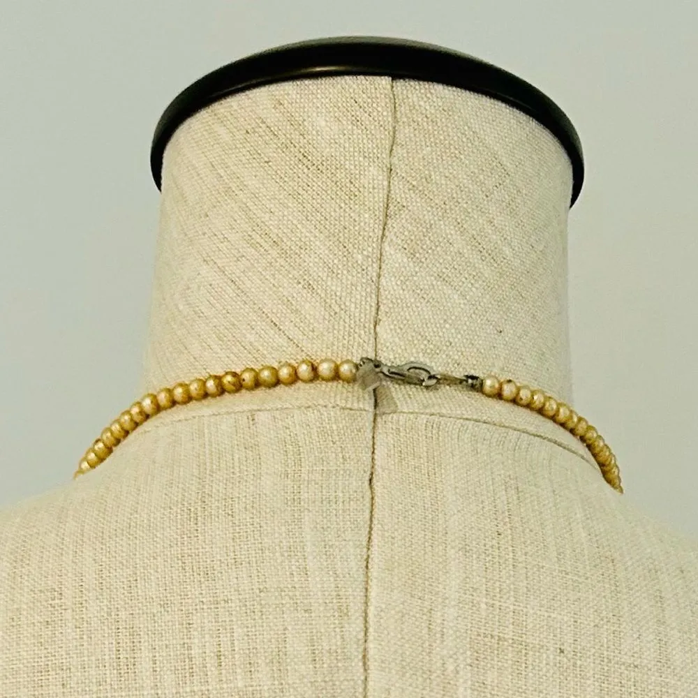 Vintage Marvella Strand of Creamy Champagne Simulated Pearls White - Image 2