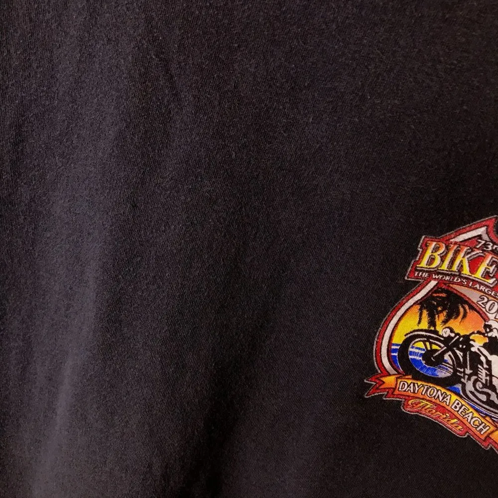 2014 73rd Annual Bike Week Dayton Beach Florida T Shirt Graphic Tee Black XL - Image 8