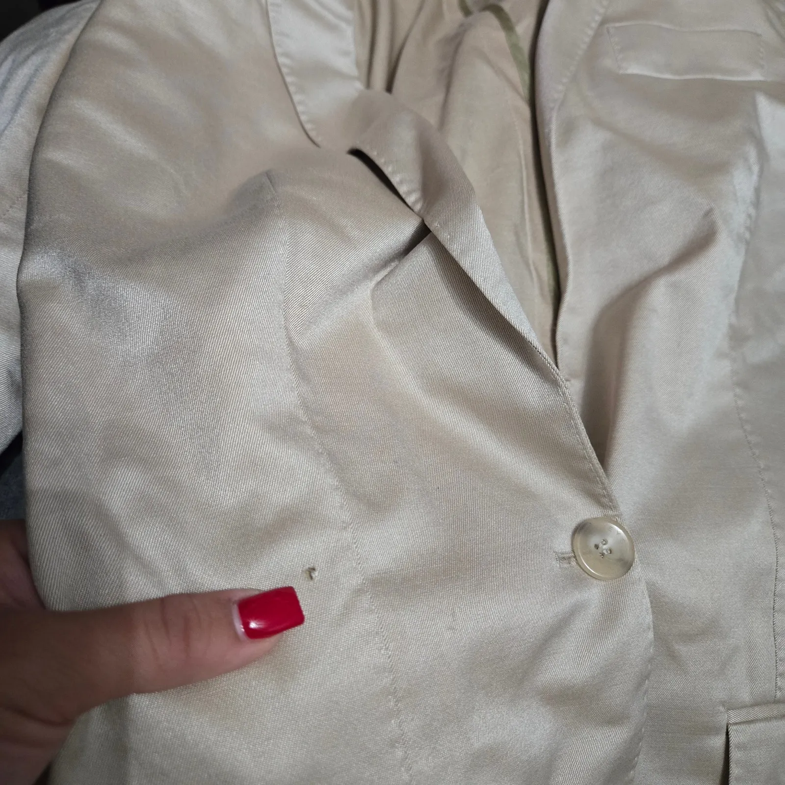 Stella Mccartney Single Button Ivory Silk Blend Blazer *Flaw* Size: 40 - Image 9