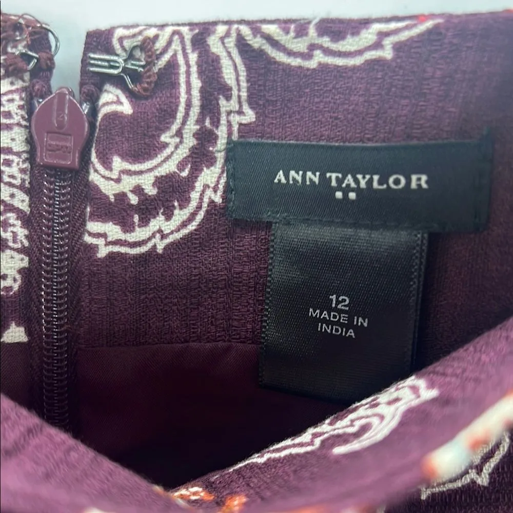 Ann Taylor Maroon Paisley Pencil Skirt - Image 2
