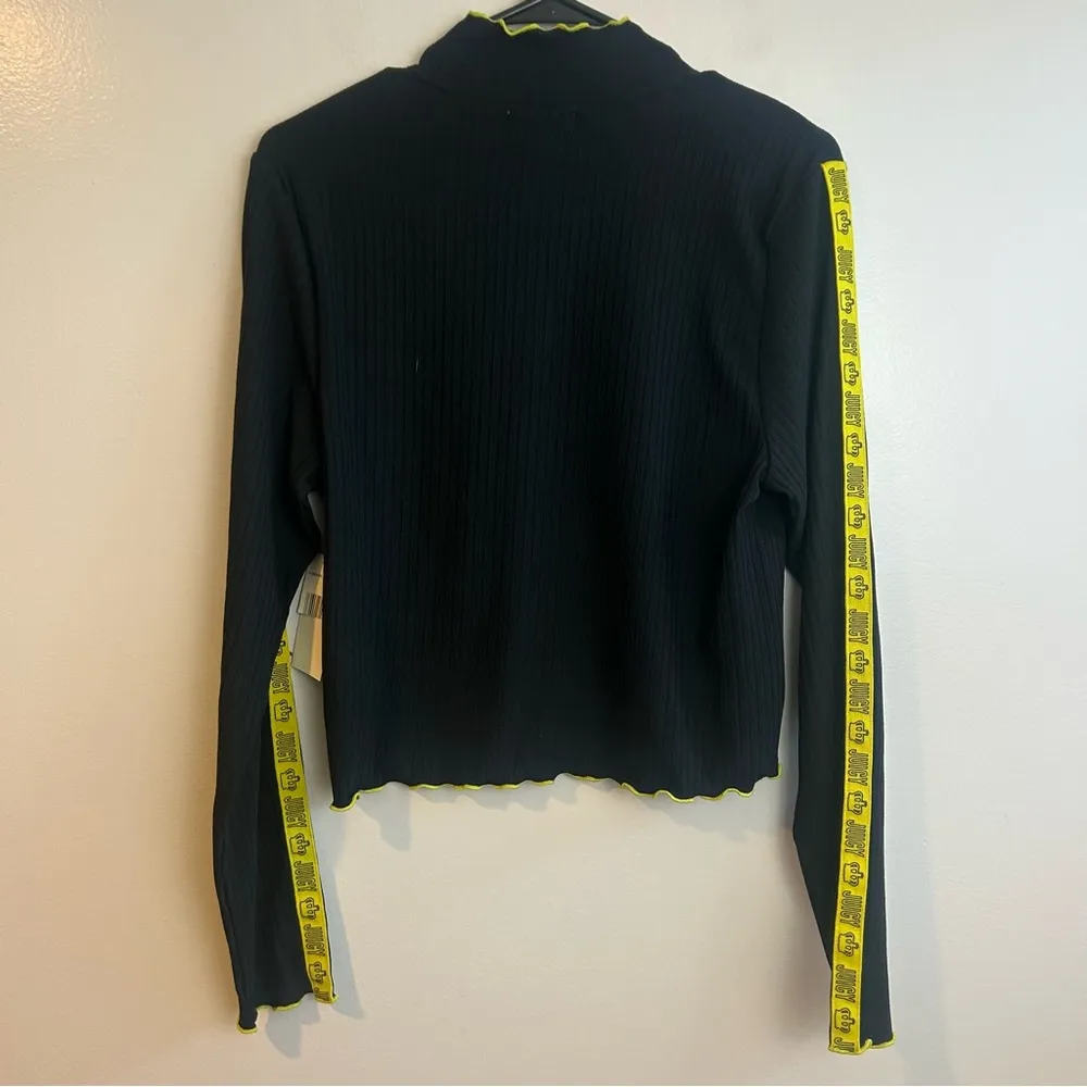 Juicy By Juicy Couture Mock Neck Ribbed Long Sleeve Crop Top Size XL - Image 7