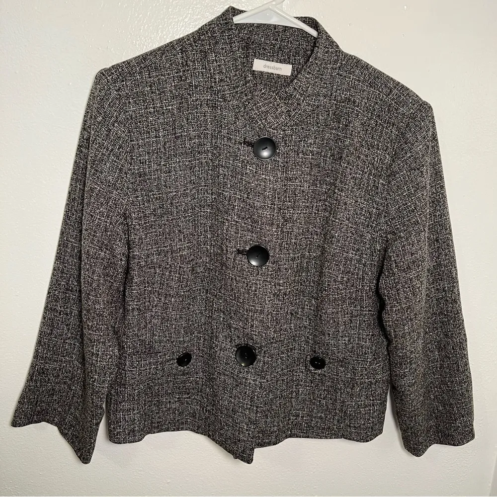 Dress Barn Blazer 3 Button Charcoal Gray - Image 2