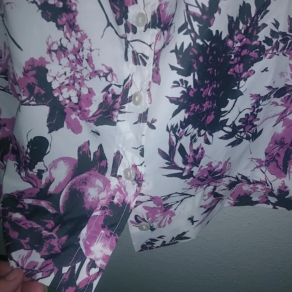 Jean Paul Gaultier L Short Sleeved Floral Purple Pink Mini Dress Size L - Image 7