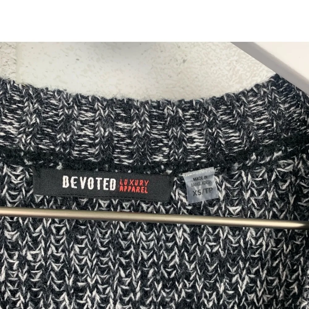 Devoted NWT Black Goth Grunge Sweater Cardigan Size XS - Image 5