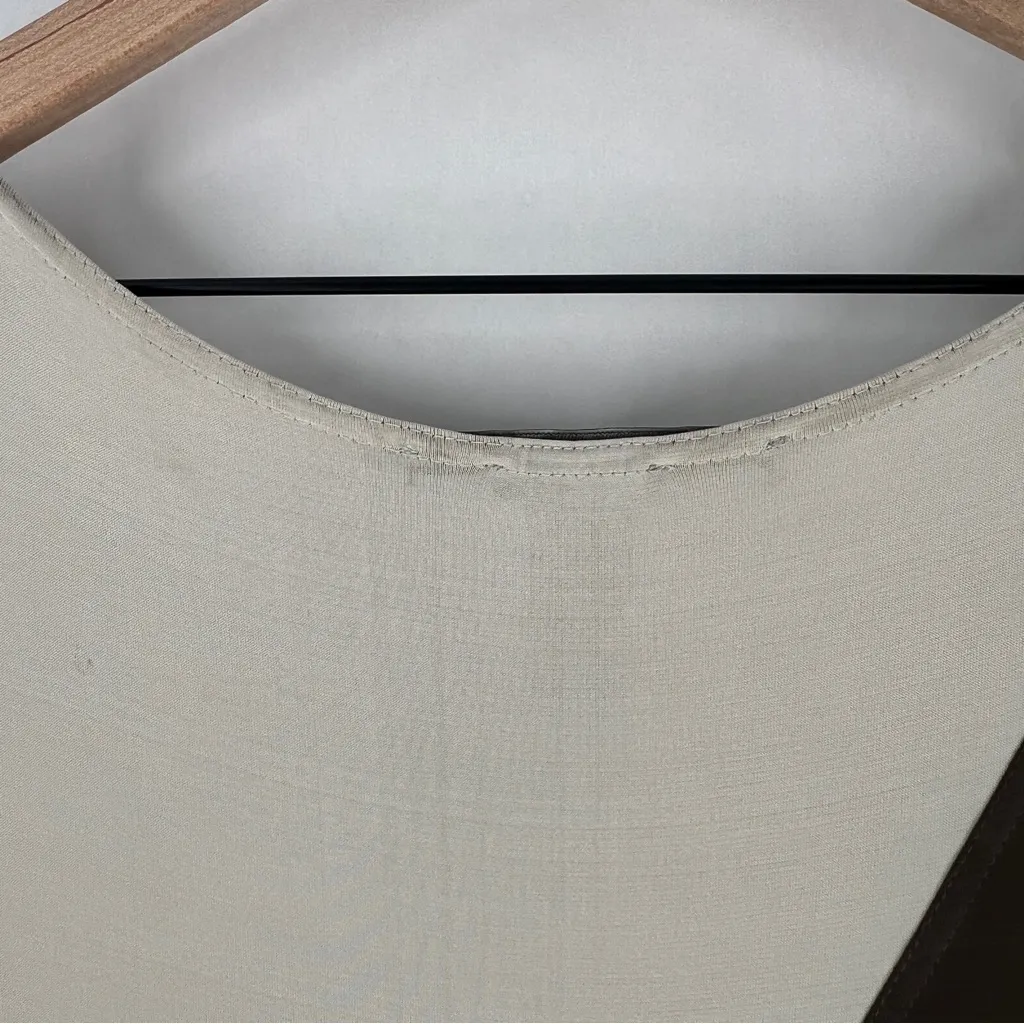 Les Copains Color Block‎ Slinky Stretch Liquid Jersey Knit 3/4 Sleeve Maxi Dress Brown Size M - Image 11