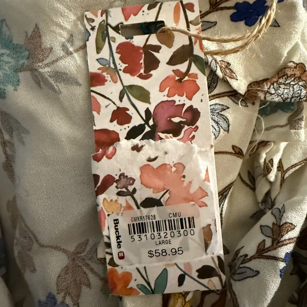 Gimmicks by Buckle Women’s Sz Large Purple Ombre Pleated Ruffle Kimono New NWT - Image 6