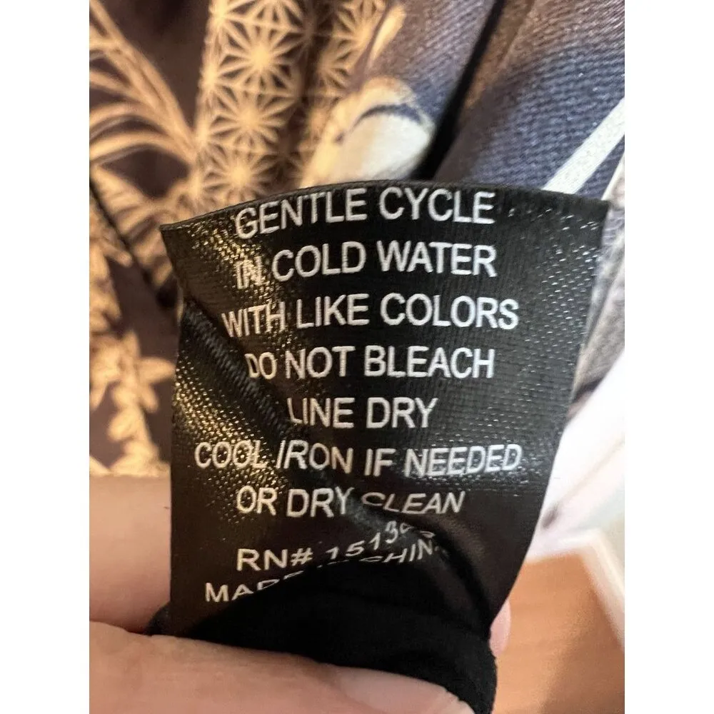 Current Air Anthropologie Black/Taupe Silk Surplus Blouse Medium Mandarin Collar - Image 10