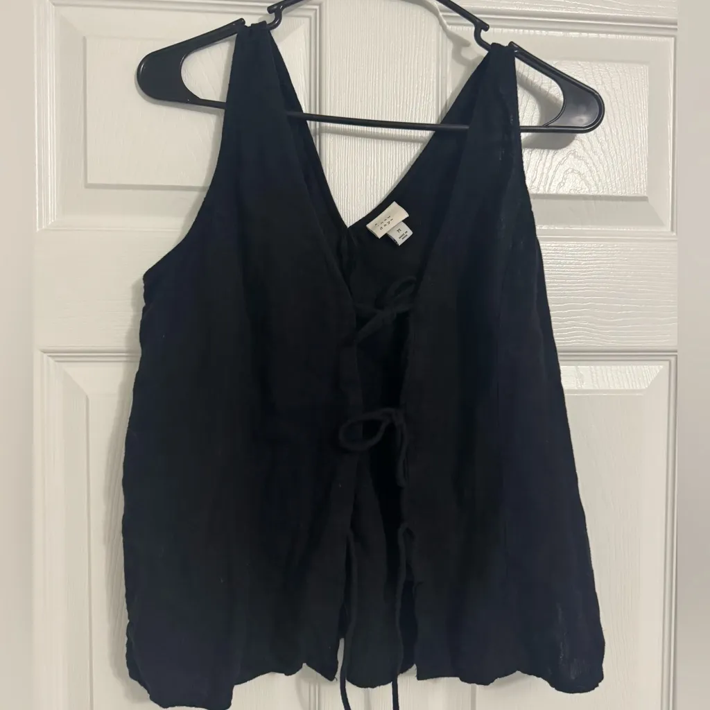 a new day Linen Tie Front Blouse - Image 2