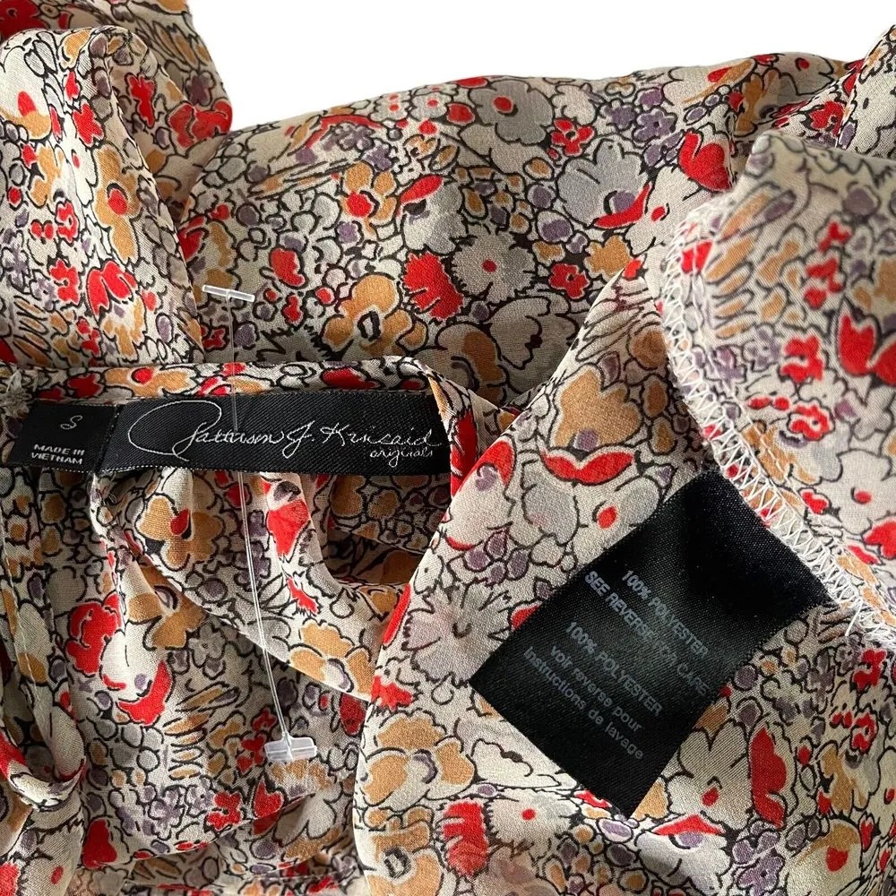 Patterson J Kincaid Womens Ditsy‎ Floral Print Sheer Top Size S Romantic BOHO - Image 11