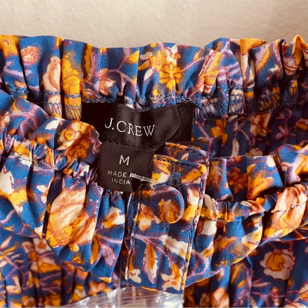 J. Crew Floral Cinched Waist Cotton Poplin Crop Tank NEW size M (runs large) - Image 9