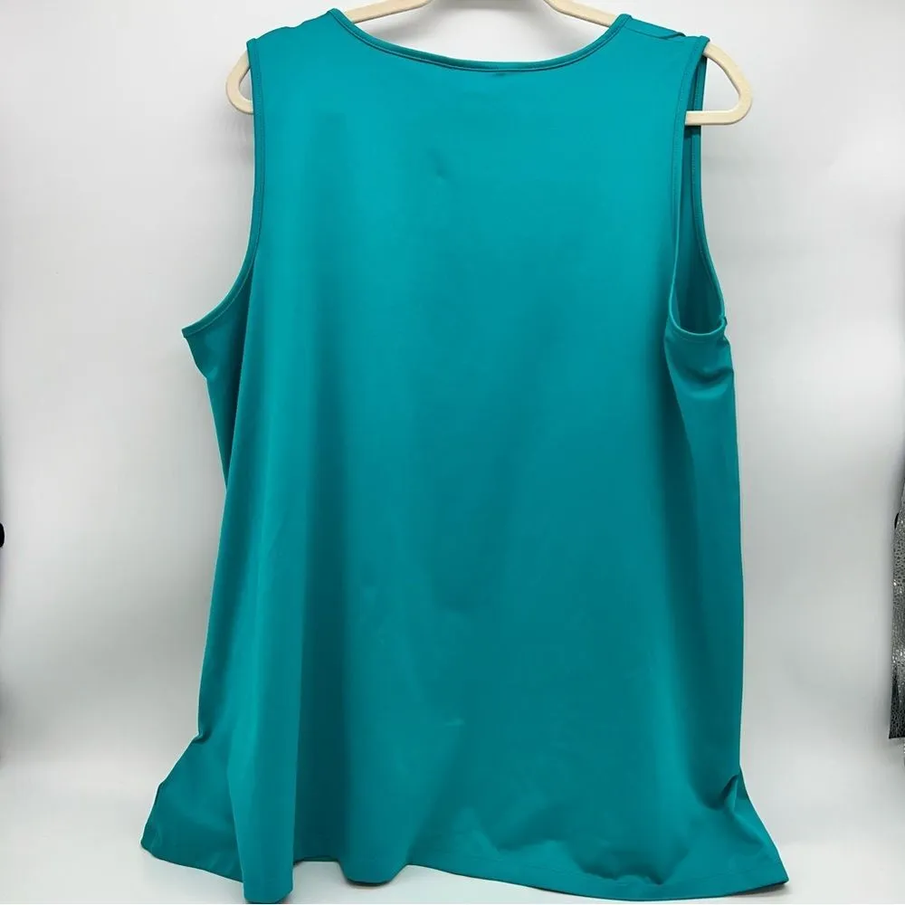 Catherines Turquoise Sleeveless Swing Tank Top w/Flared Waist - Image 4