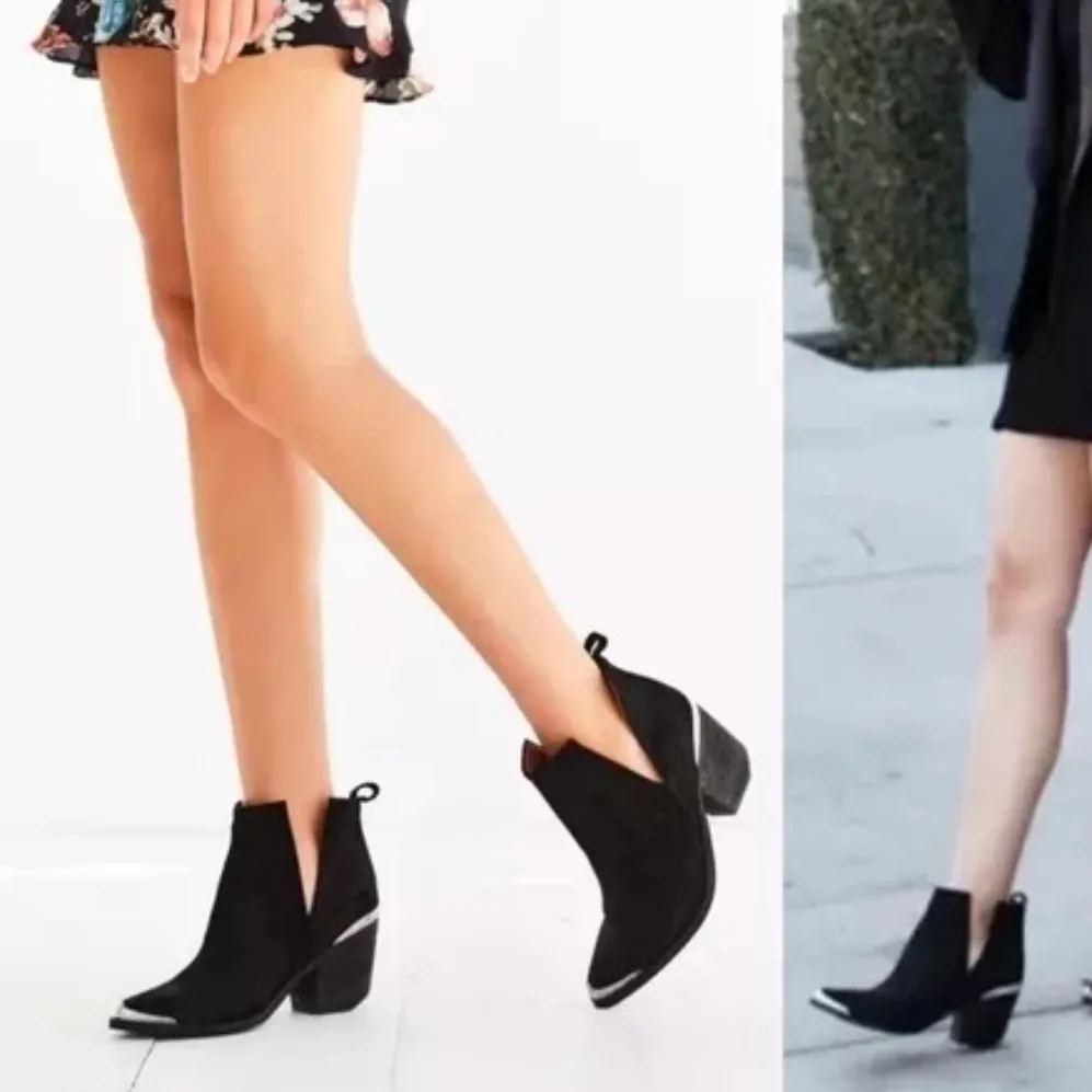Jeffrey Campbell CROMWELL Black Ankle Booties Sleek‎ Design cowgirl country 9 - Image 2