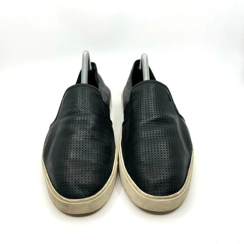 Vince Blair Black Perforated Leather Slip On Sneaker Women's 11 US - Image 4