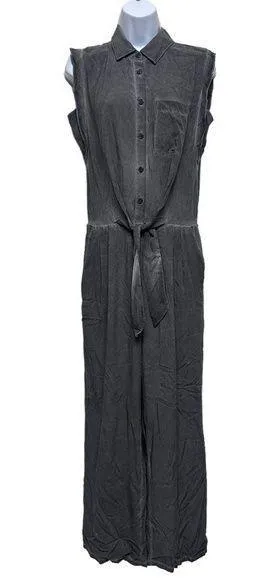 Soft Surroundings Camilla Women's Charcoal Gray Wide Leg Pant Jumpsuits size PS - Image 1
