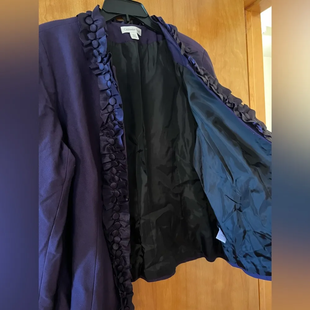 Coldwater Creek Feminine Trimmed Knit Jacket Blazer Purple NWT Career Size 18W - Image 8