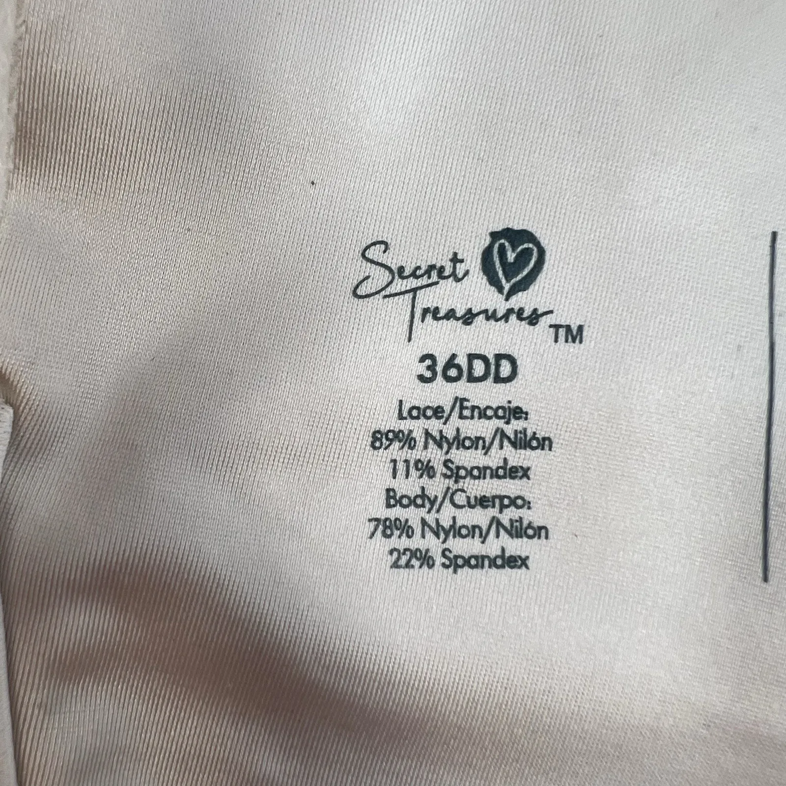 Secret Treasures 36DD Back Smoothing Lace Push Up Bra Underwire Cream ST382 - Image 13