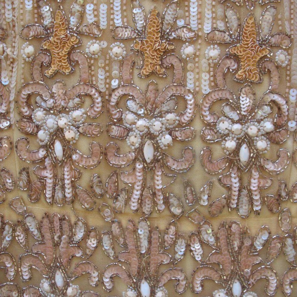 MAC DUGGAL 5576 Peach Embellished Long Sleeve High Neck Sheath Dress - Image 9