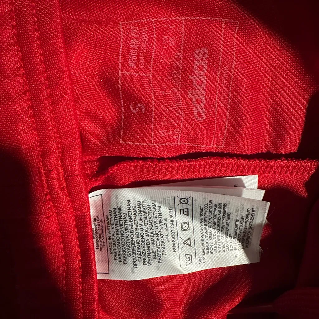 Adidas women regular fit  Red Joggers with White Stripes - Image 8