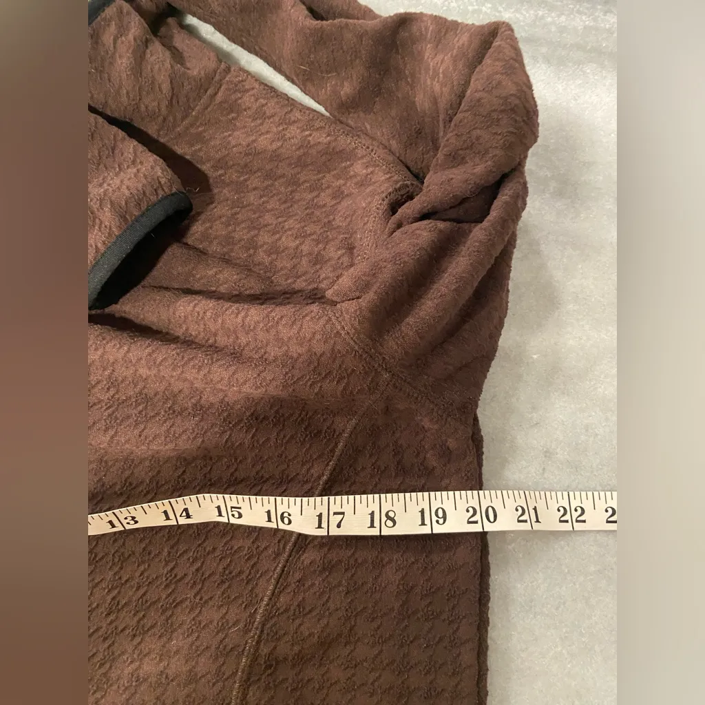 Wooly Bully Wear Size L Brown Waffle Fleece Quarter Zip Mock Neck Pullover Top Size L - Image 5
