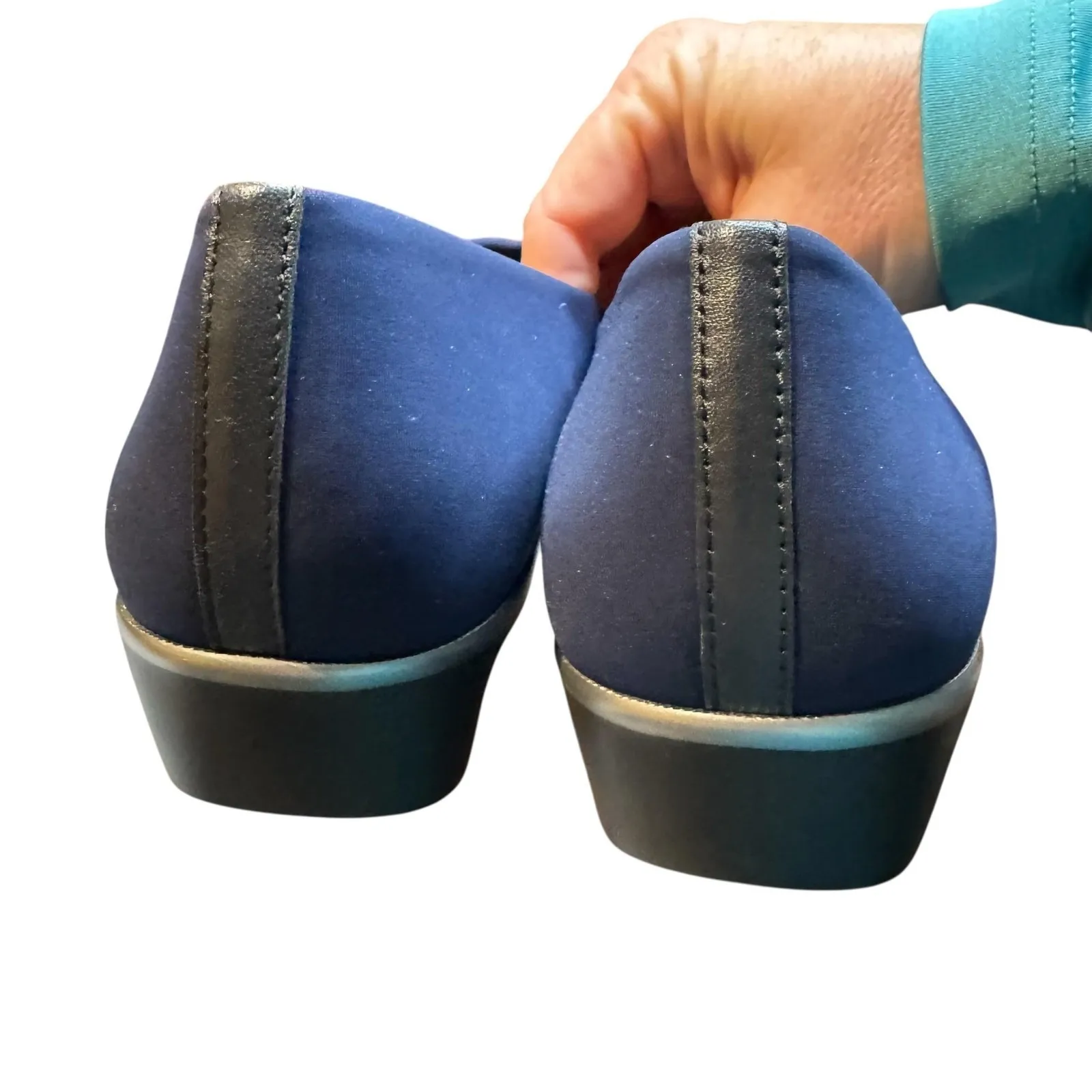 SAS Shoes Womens‎ Size 9.5WW Navy Slip On Dress Wedge Tripad Comfort Made in USA Blue - Image 7