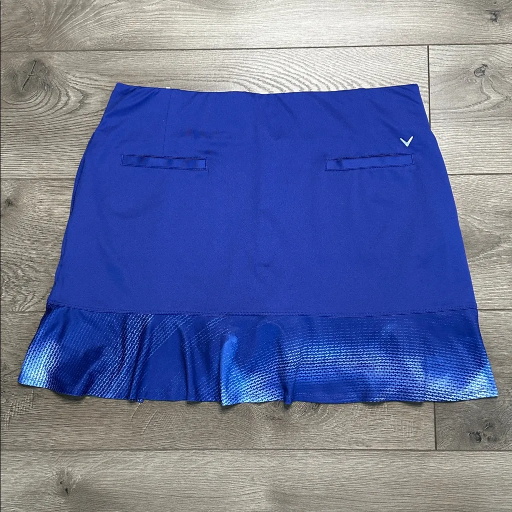 Callaway 17" High Rise Digital Dye Block Flounce Golf Skirt Skort Blue Size XL - Image 4