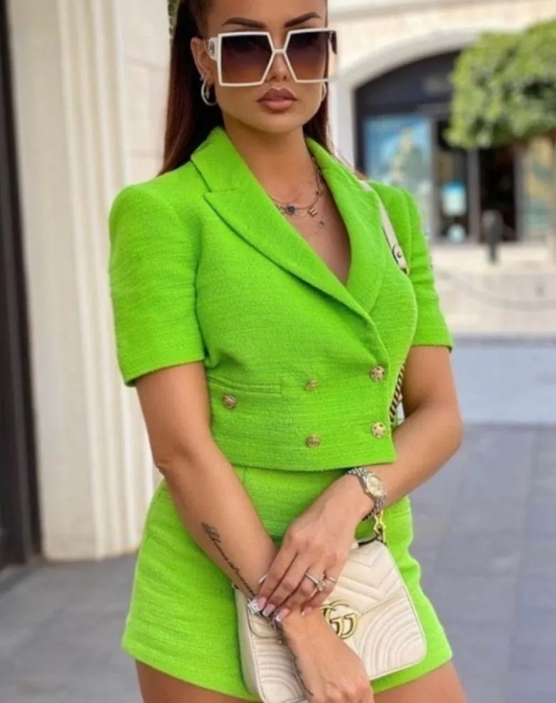 Zara Double Breasted Textured Cropped Blazer NWT - Image 2