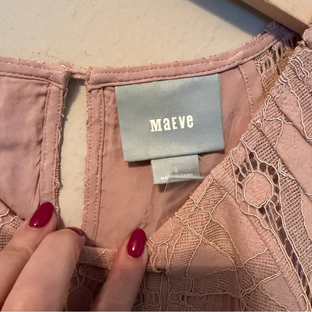 NWT MAEVE Anthropologie Top Women’s Small Short Sleeve Lace Summer  Elegant - Image 4