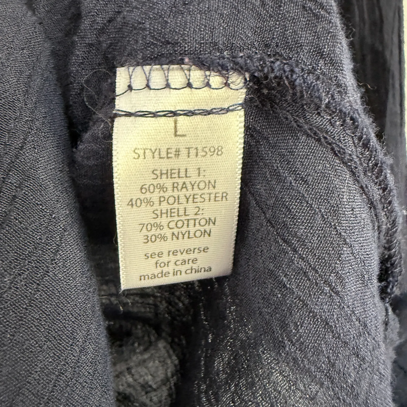 Active USA sz L Black Boho Lace Back‎ Blouse Cottagecore Button Top - Image 5