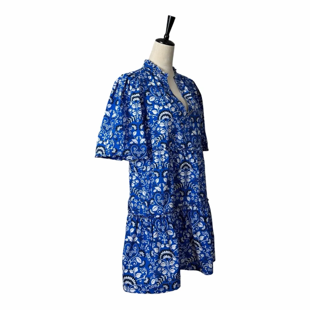 Sugarlips Lulu Dixie Dress Mini Shift Blue Floral Cotton Women’s Size Medium - Image 4