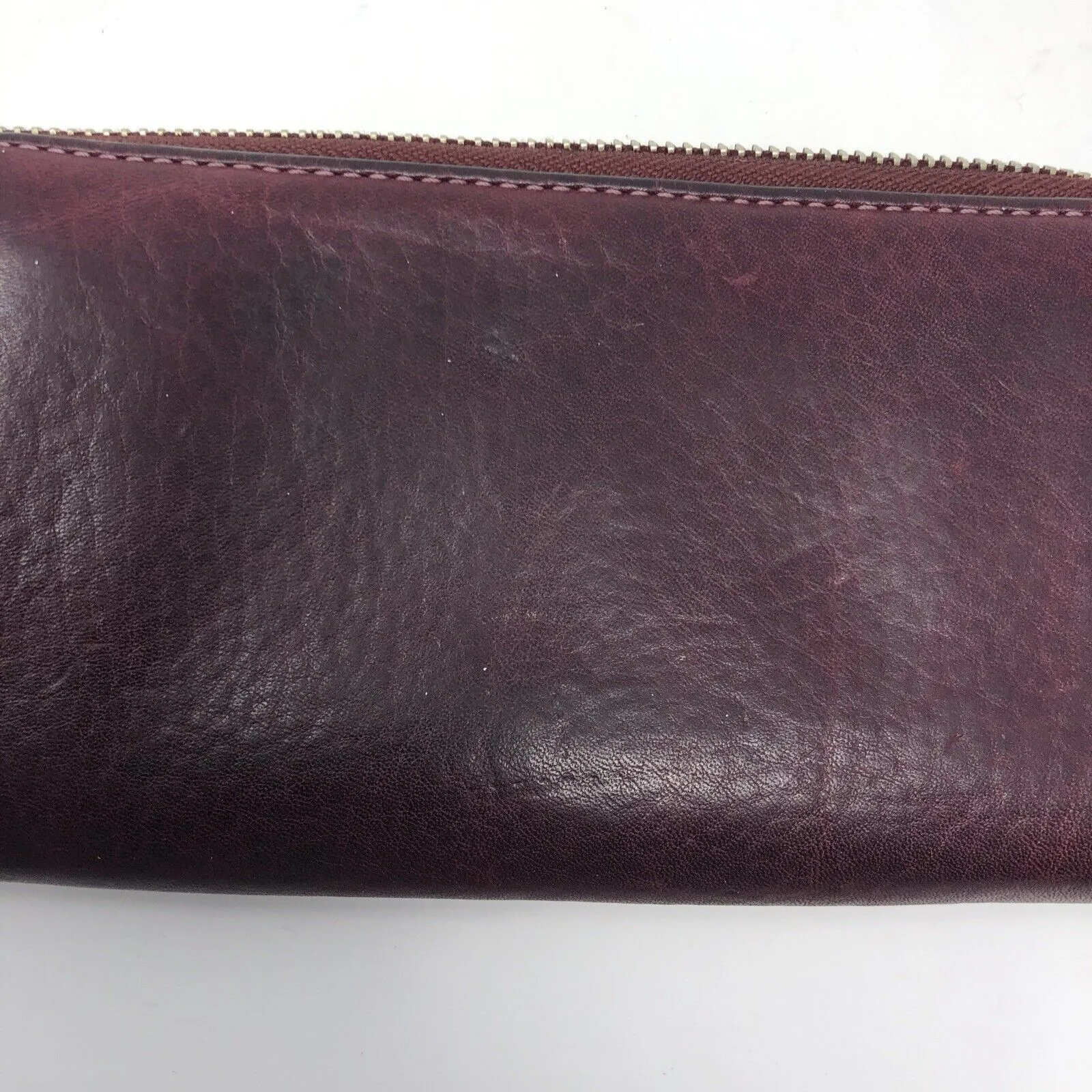 COACH  Zip Around Accordion Pebble Leather Wallet Purple /Burgundy￼ - Image 7