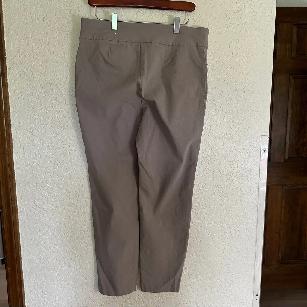 Chicos Perfect Stretch Josie Slim Ankle Straight Leg Taupe Pants Trousers Size 1 - Image 3