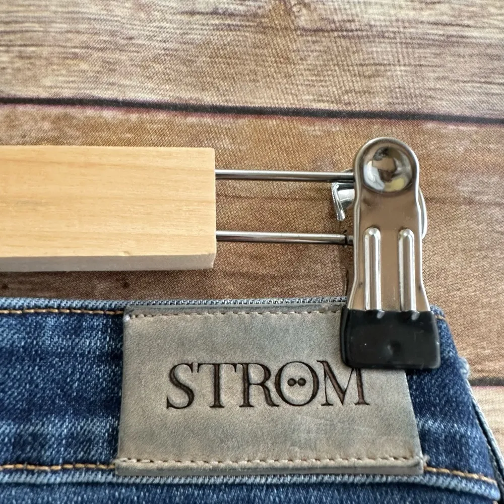 Strom Tio Skinny Repair Distressed Blue Jeans Size 28 - Image 8