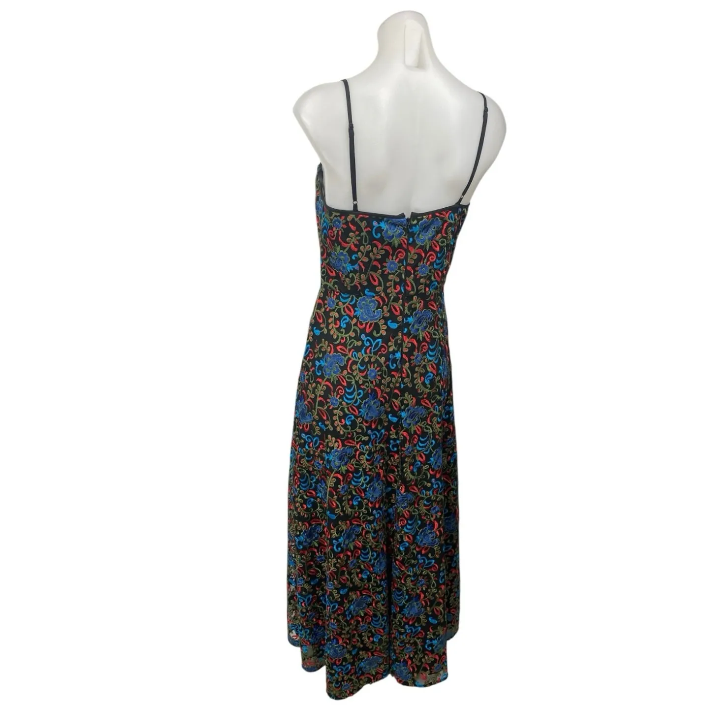 Monique Lhuillier Canossa Floral Embroidered Sleeveless Midi A-Line Tank Dress 2 - Image 2