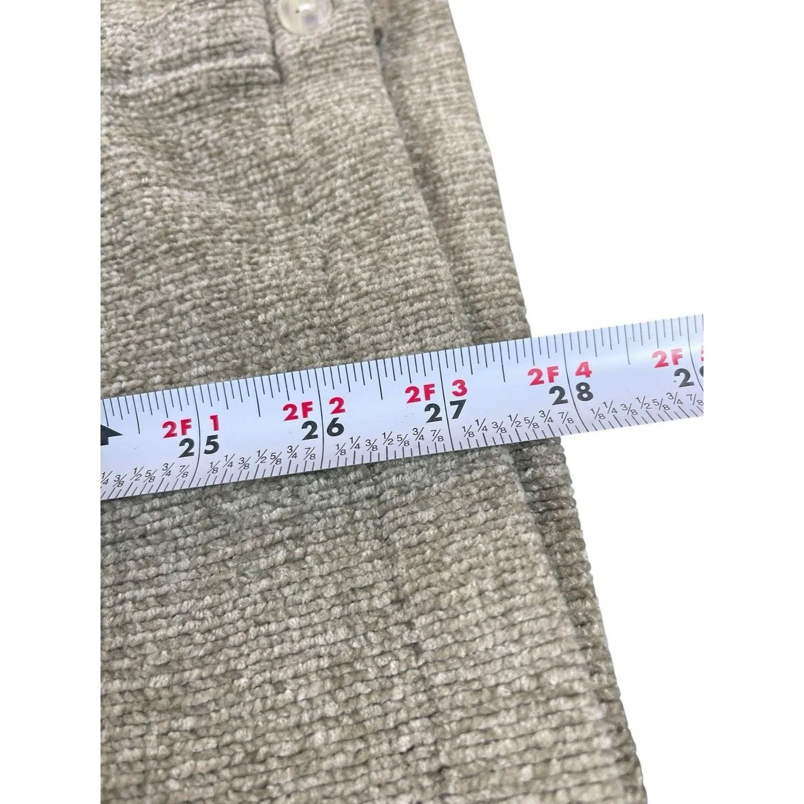 VTG Denim & Co. Chenille Cardigan Sweater S Tan Button Front Long Sleeve Brown - Image 10