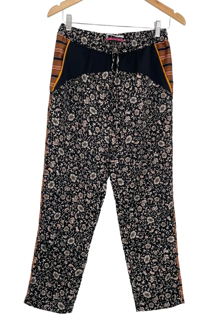 Scotch & Soda Womens Floral Mid-High Rise Elevated Indie Ankle Satin Pants Small - Image 1