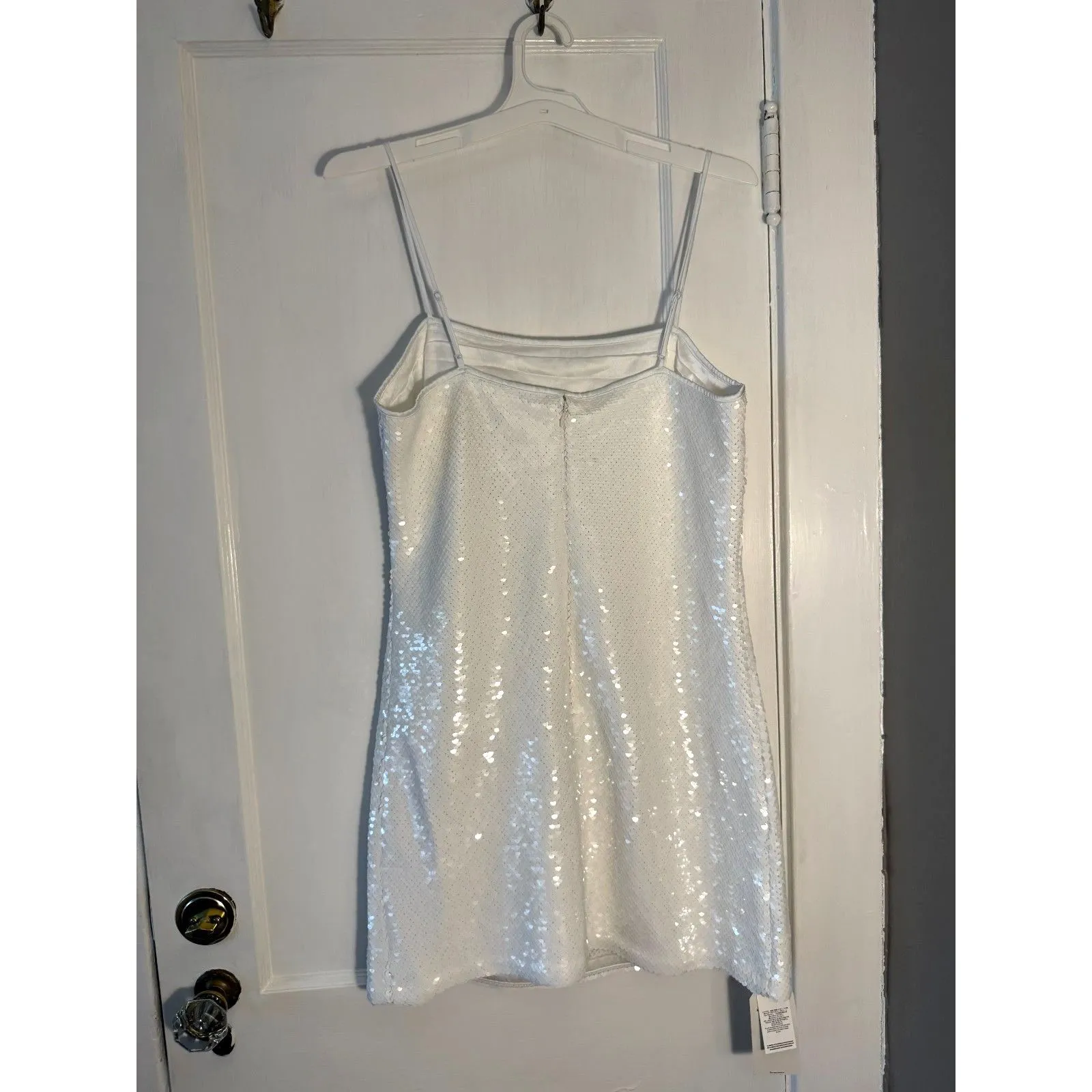 Abercrombie and Fitch White Sequin Mini Dress Size M TALL - Image 3