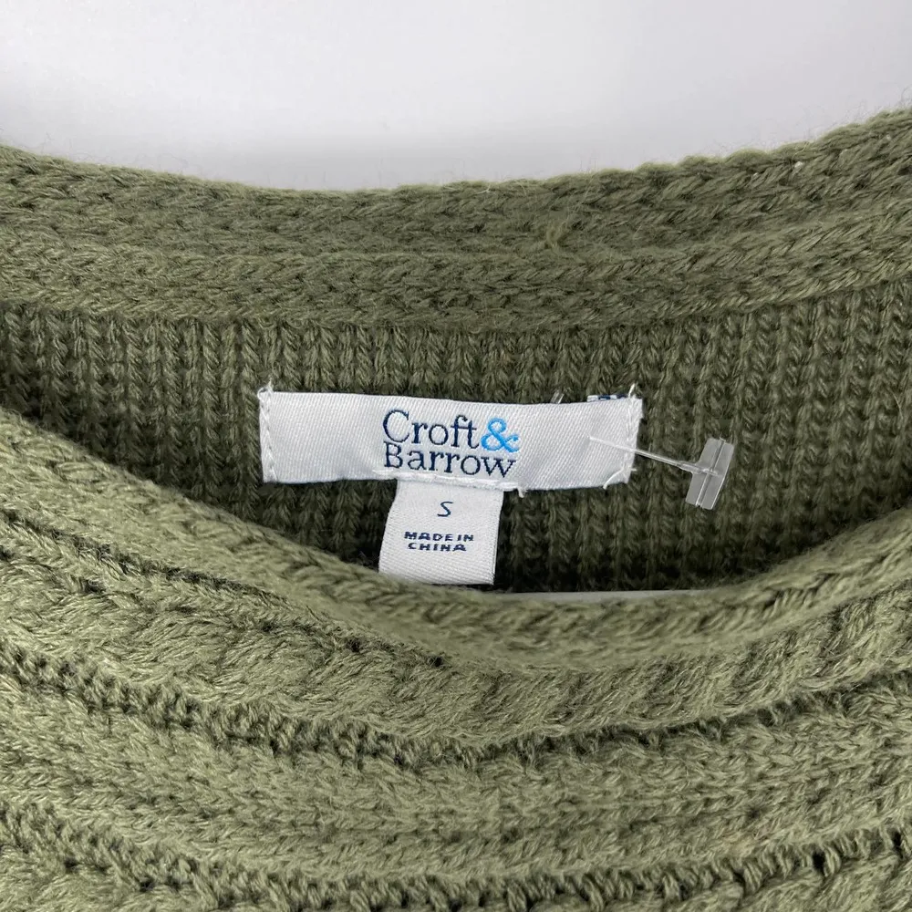 CROFT & BARROW HUNTER GREEN SOFT CLASSIC CHIC KNIT SWEATER SMALL - Image 3